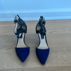 STEVEN black and blue stiletto heels